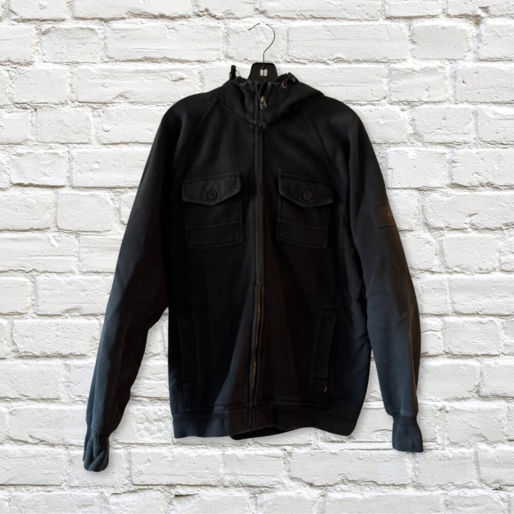 Quiksilver Black Hooded Jacket | Men’s Large